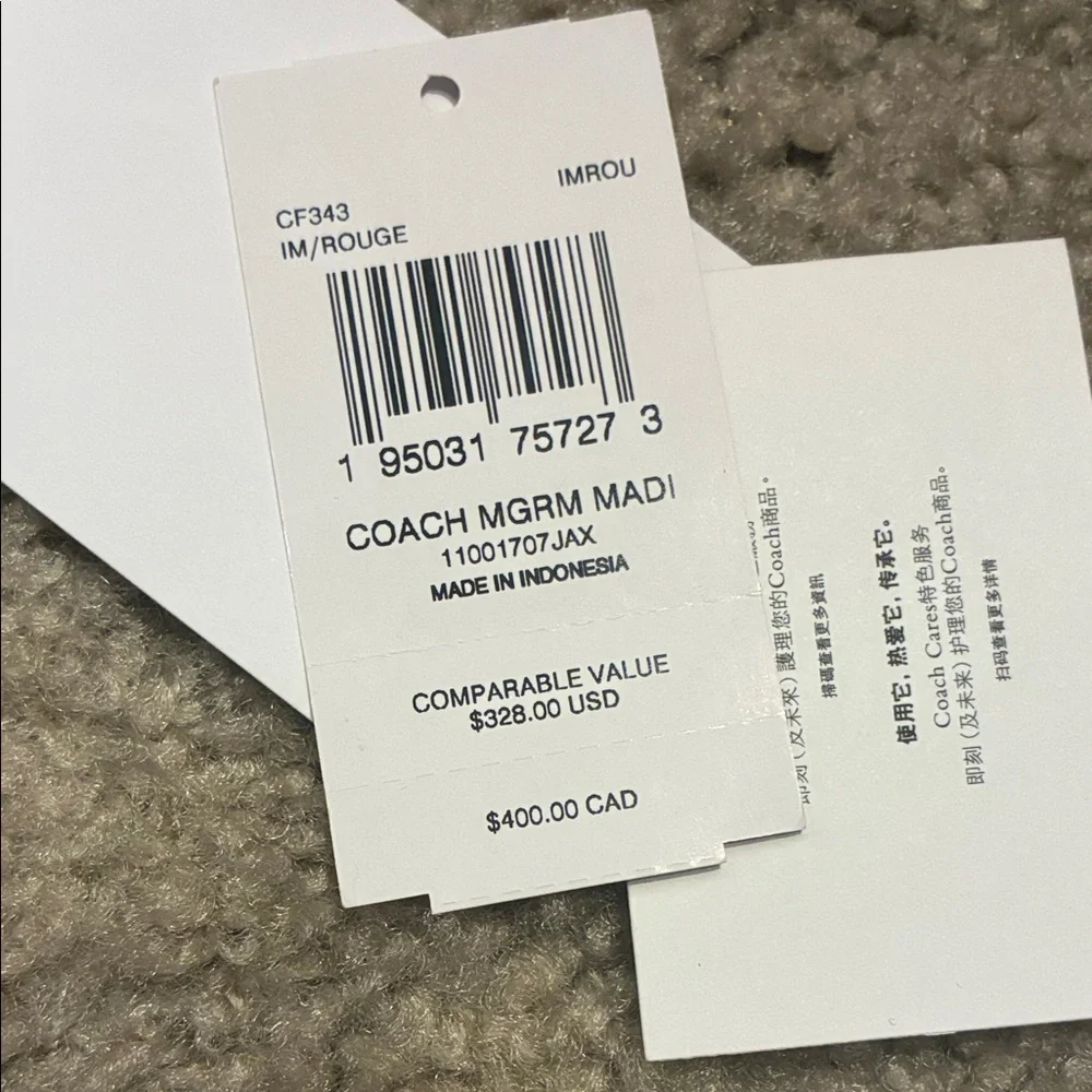 Coach Madi Burgundy Crossbody Bag with Logo Design with cherry 🍒 charm - Picture 6 of 14